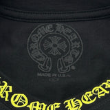 クロムハーツ CHROME HEARTS ネックロゴプリント長袖カットソー ブラック コットン メンズ カットソー