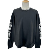 クロムハーツ CHROME HEARTS ネックロゴプリントスウェットシャツ ブラック コットン メンズ スウェット