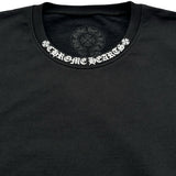 クロムハーツ CHROME HEARTS ネックロゴプリントスウェットシャツ ブラック コットン メンズ スウェット