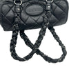 シャネル CHANEL ロゴボウリングチェーンショルダー 10番台 ブラック シルバー金具 エイジドカーフ レディース ショルダーバッグ