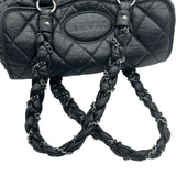 シャネル CHANEL ロゴボウリングチェーンショルダー 10番台 ブラック シルバー金具 エイジドカーフ レディース ショルダーバッグ