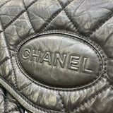 シャネル CHANEL ロゴボウリングチェーンショルダー 10番台 ブラック シルバー金具 エイジドカーフ レディース ショルダーバッグ