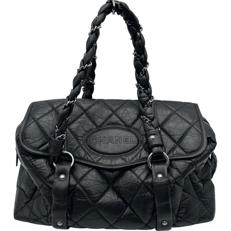 新品 CHANEL ショルダーバッグ ブラック シャネル シャネル CHANEL ロゴボウリングチェーンショルダー 10番台 ブラック