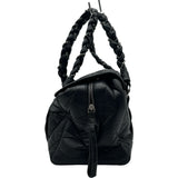 シャネル CHANEL ロゴボウリングチェーンショルダー 10番台 ブラック シルバー金具 エイジドカーフ レディース ショルダーバッグ