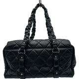 シャネル CHANEL ロゴボウリングチェーンショルダー 10番台 ブラック シルバー金具 エイジドカーフ レディース ショルダーバッグ