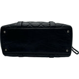 シャネル CHANEL ロゴボウリングチェーンショルダー 10番台 ブラック シルバー金具 エイジドカーフ レディース ショルダーバッグ