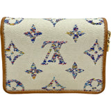 ルイ・ヴィトン LOUIS VUITTON ポルトフォイユ・ルー M83500 ホワイト モノグラム・ジャガード レディース 二つ折り財布