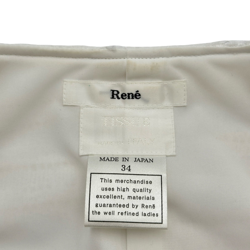 Rene フリルノースリーブワンピース 6746050 ホワイト ポリエステル