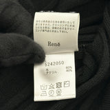Rene フリルリブニットカーディガン 5242050 ブラック ウール レディース カーディガン