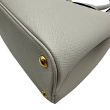 プラダ PRADA ドゥーブルミディアムバッグ 1BG887 ホワイト/ブラック ゴールド金具 サフィアーノ レディース ショルダーバッグ
