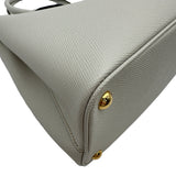 プラダ PRADA ドゥーブルミディアムバッグ 1BG887 ホワイト/ブラック ゴールド金具 サフィアーノ レディース ショルダーバッグ