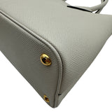 プラダ PRADA ドゥーブルミディアムバッグ 1BG887 ホワイト/ブラック ゴールド金具 サフィアーノ レディース ショルダーバッグ