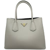 プラダ PRADA ドゥーブルミディアムバッグ 1BG887 ホワイト/ブラック ゴールド金具 サフィアーノ レディース ショルダーバッグ