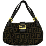 フェンディ FENDI ズッカ柄ワンショルダーバッグ 26583 ブラウン ゴールド金具 キャンバス/レザー レディース ショルダーバッグ