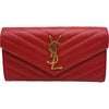 サンローラン SAINT LAURENT カサンドララージフラップウォレット 372264 レッド ゴールド金具 レザー レディース 長財布
