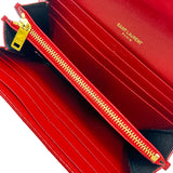 サンローラン SAINT LAURENT カサンドララージフラップウォレット 372264 レッド ゴールド金具 レザー レディース 長財布