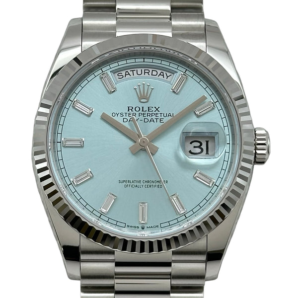 ロレックス ROLEX デイデイト 36 128236A アイスブルー プラチナ 自動