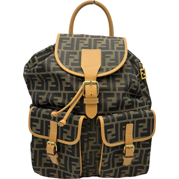 FENDI ズッカ柄リュック フェンディ FENDI ズッカ柄バックパック ベージュ/ブラウン ゴールド