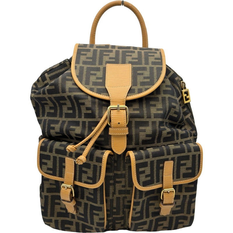 FENDI フェンディ バックパック リュック ズッカ フェンディ FENDI ズッカ柄バックパック ベージュ/ブラウン ゴールド