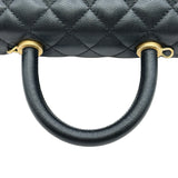 シャネル CHANEL ココハンドルXS A92990 27番台 ブラック ゴールド金具 キャビアスキン レディース ショルダーバッグ
