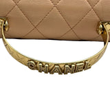 シャネル CHANEL トップハンドルショルダーバッグ AS4605 ピンクベージュ系 ゴールド金具 レザー レディース ショルダーバッグ