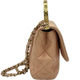 シャネル CHANEL トップハンドルショルダーバッグ AS4605 ピンクベージュ系 ゴールド金具 レザー レディース ショルダーバッグ