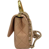 シャネル CHANEL トップハンドルショルダーバッグ AS4605 ピンクベージュ系 ゴールド金具 レザー レディース ショルダーバッグ