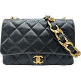 シャネル CHANEL マトラッセシングルフラップチェーンショルダー AS3215 ブラック ゴールド金具 ラムスキン レディース ショルダーバッグ