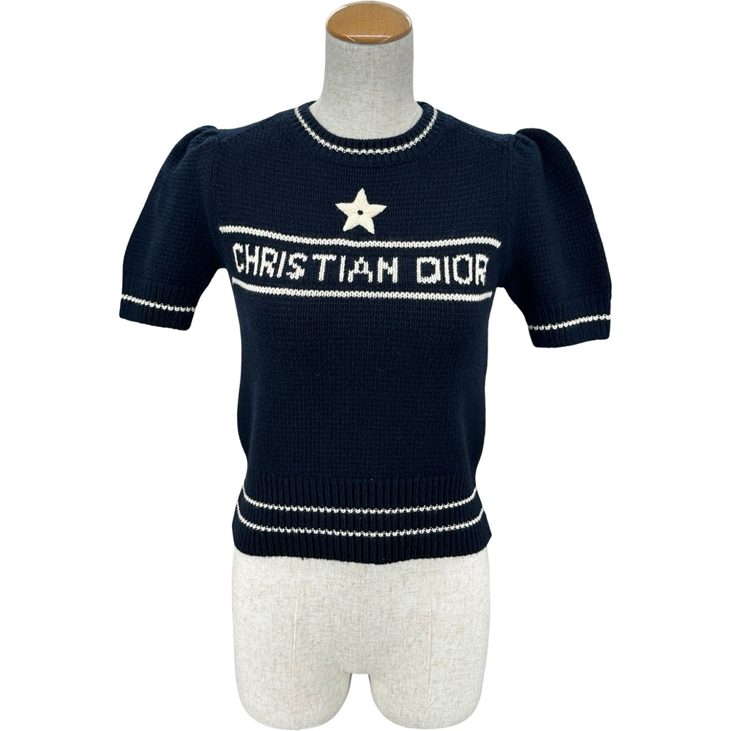 クリスチャン・ディオール Christian Dior ロゴ半袖ニットセーター