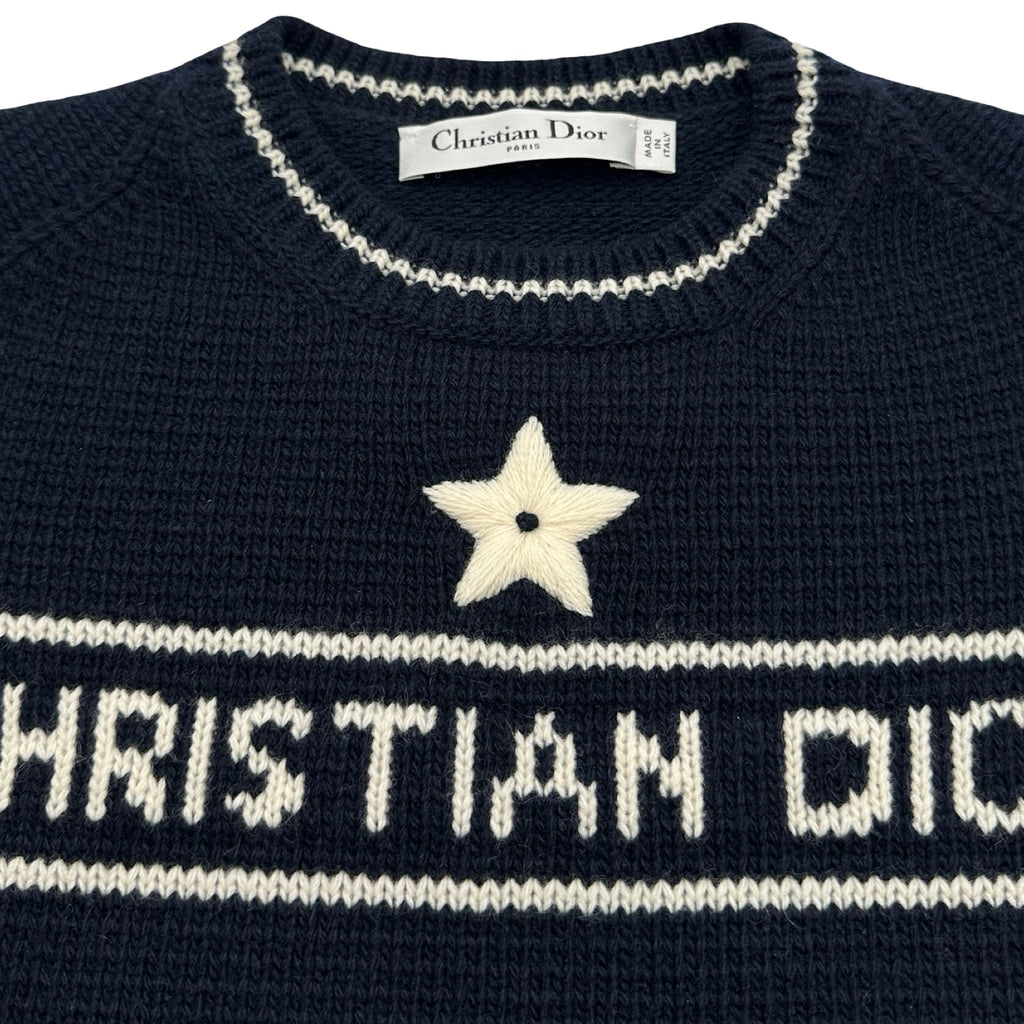 クリスチャン・ディオール Christian Dior ロゴ半袖ニットセーター