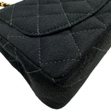シャネル CHANEL ミニマトラッセ A01115 6番台 ブラック ゴールド金具 コットンジャージー レディース ショルダーバッグ