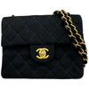 シャネル CHANEL ミニマトラッセ A01115 6番台 ブラック ゴールド金具 コットンジャージー レディース ショルダーバッグ