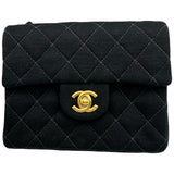 シャネル CHANEL ミニマトラッセ A01115 6番台 ブラック ゴールド金具 コットンジャージー レディース ショルダーバッグ