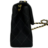 シャネル CHANEL ミニマトラッセ A01115 6番台 ブラック ゴールド金具 コットンジャージー レディース ショルダーバッグ