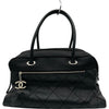 シャネル CHANEL パリビアリッツボストンバッグ 12番台 ブラック シルバー金具 コーティングキャンバス レディース ボストンバッグ