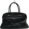 シャネル CHANEL パリビアリッツボストンバッグ 12番台 ブラック シルバー金具 コーティングキャンバス レディース ボストンバッグ