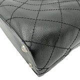 シャネル CHANEL オンザロードワイルドステッチトートバッグ A92211 20番台 ブラック シルバー金具 キャビアスキン/カーフスキン レディース トートバッグ