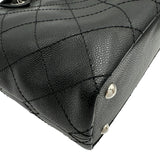 シャネル CHANEL オンザロードワイルドステッチトートバッグ A92211 20番台 ブラック シルバー金具 キャビアスキン/カーフスキン レディース トートバッグ