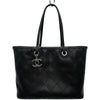 シャネル CHANEL オンザロードワイルドステッチトートバッグ A92211 20番台 ブラック シルバー金具 キャビアスキン/カーフスキン レディース トートバッグ