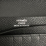 エルメス HERMES ベアンコンパクト B刻 ブラック シルバー金具 エプソン ユニセックス 二つ折り財布