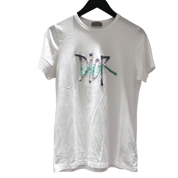 クリスチャン・ディオール Christian Dior XShawn Stussy ロゴ刺繍Tシャツ サイズXS コットン コットン100% レディース 半袖Ｔシャツ