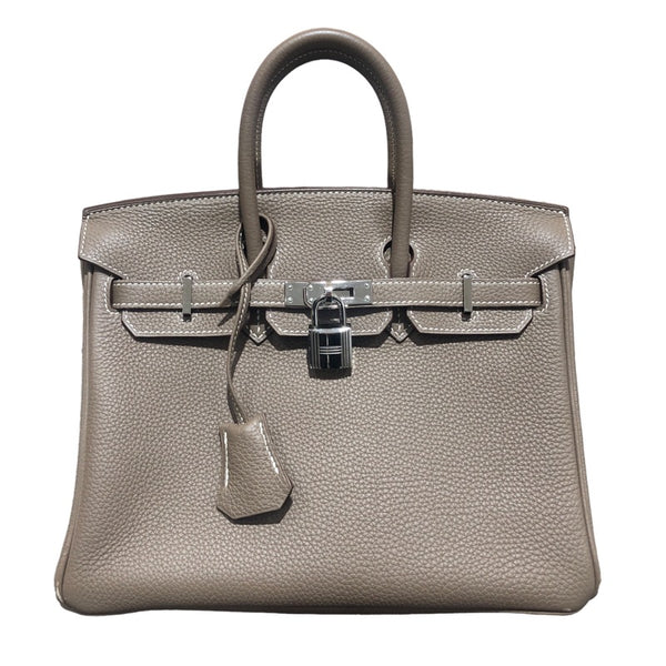 エルメス HERMES バーキン25 A刻印 エトゥープ/SV金具 トゴ レディース  