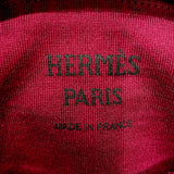 エルメス HERMES シェーヌダンクル刺繍半袖ワンピース ボルドー コットン レディース ワンピース