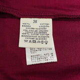 エルメス HERMES シェーヌダンクル刺繍半袖ワンピース ボルドー コットン レディース ワンピース