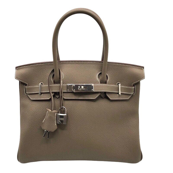 エルメス HERMES バーキン30 B刻印 エトゥープ×シルバー金具 レディース ハンドバッグ