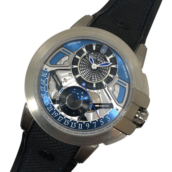 ハリーウィンストン HARRY WINSTON プロジェクトZ13 世界300本限定 OCEAMP42ZZ001 ブルー/グレー ザリウム/ラバーストラップ メンズ 腕時計