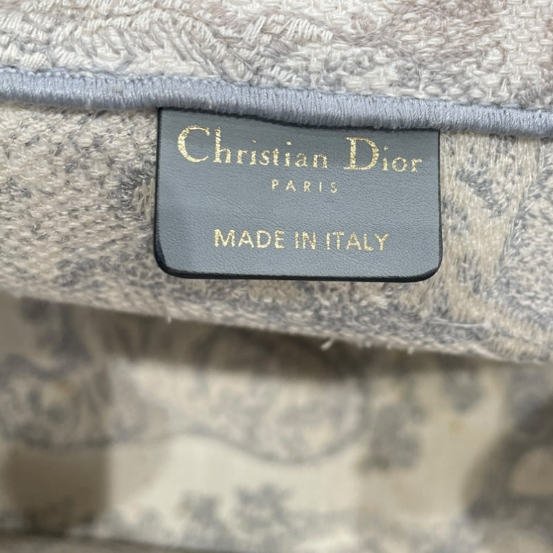 クリスチャン・ディオール Christian Dior ブックトート ミディアム ホワイト/グレー トワル レディース トートバッグ