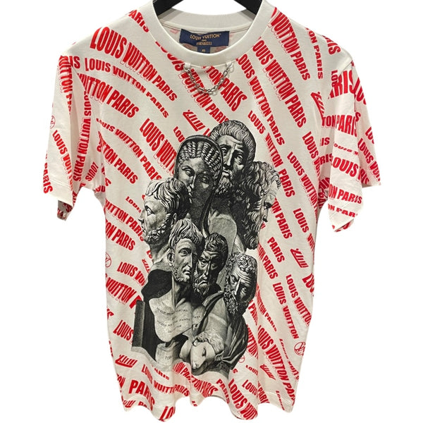 ルイ・ヴィトン LOUIS VUITTON FORNASETTI 総柄プリントTシャツ FLTS91 ホワイト コットン レディース 半袖Ｔシャツ