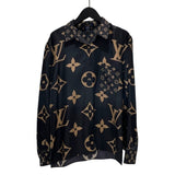 ルイ・ヴィトン LOUIS VUITTON ミックスモノグラム マスキュリンシャツ  1AAGB2 ブラック シルク レディース 長袖シャツ