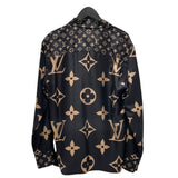 ルイ・ヴィトン LOUIS VUITTON ミックスモノグラム マスキュリンシャツ  1AAGB2 ブラック シルク レディース 長袖シャツ